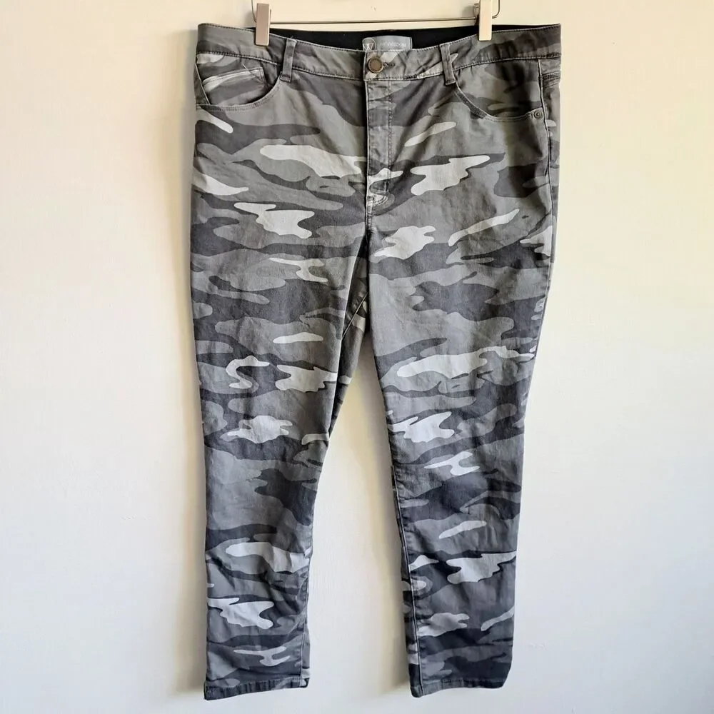 Wit & Wisdom Pants High Rise Ankle Skimmer Absolution Camo Women's Sz 16